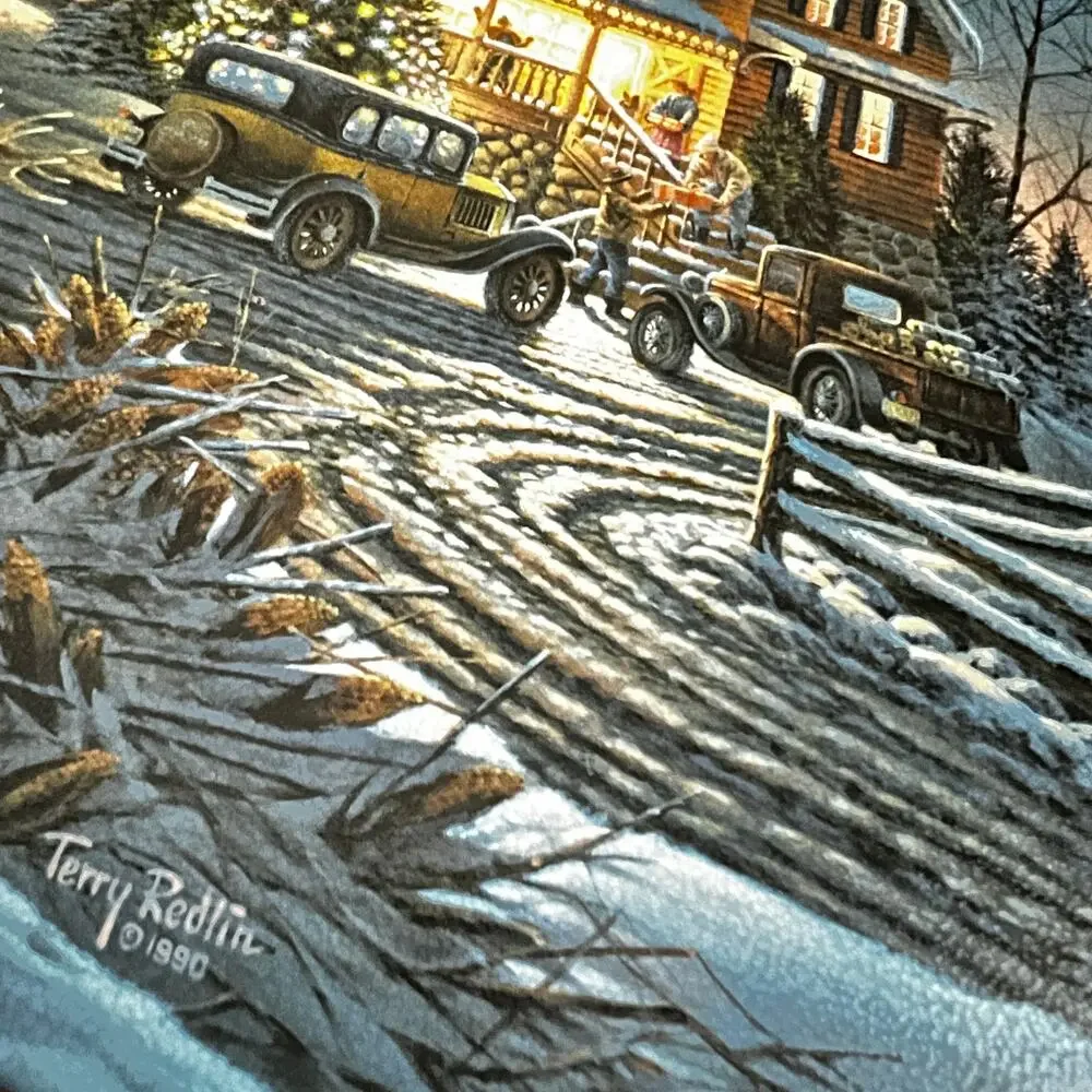 Terry Redlin 1990 Night Before Christmas Collectible Round Tin Gift Container